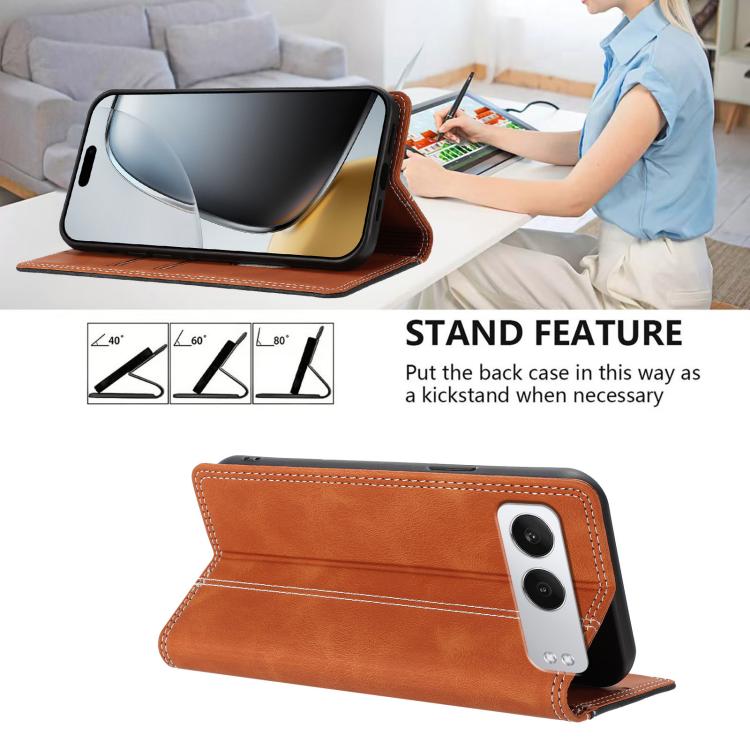For OnePlus Nord 4 Skin Feel Two-tone RFID Blocking Vegan Leather Phone Case