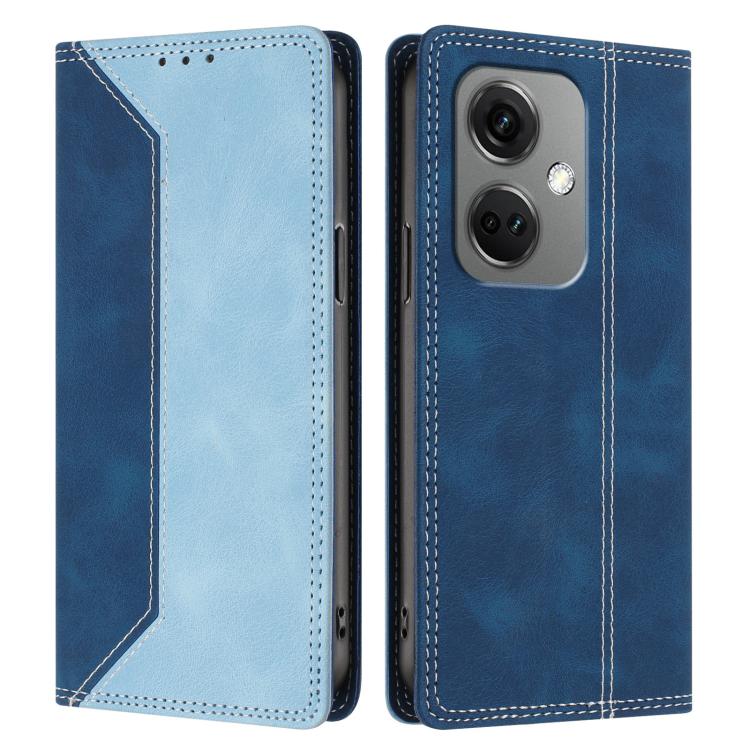 For OnePlus Nord CE3 Skin Feel Two-tone RFID Blocking Vegan Leather Phone Case