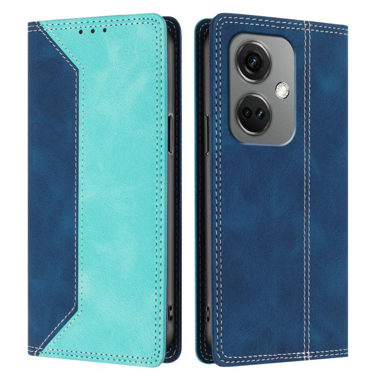 For OnePlus Nord CE3 Skin Feel Two-tone RFID Blocking Vegan Leather Phone Case