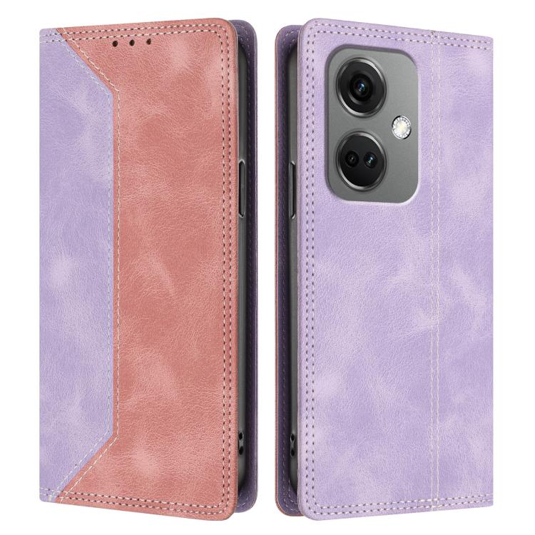 For OnePlus Nord CE3 Skin Feel Two-tone RFID Blocking Vegan Leather Phone Case