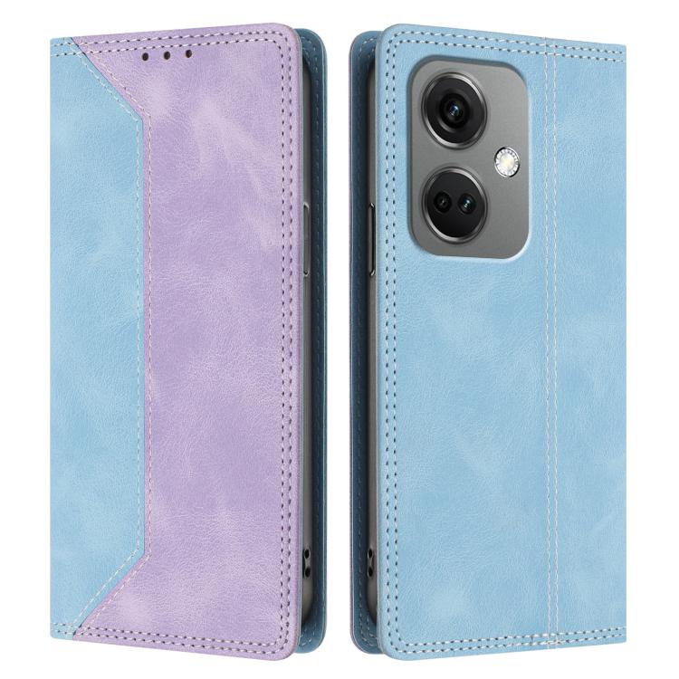 For OnePlus Nord CE3 Skin Feel Two-tone RFID Blocking Vegan Leather Phone Case