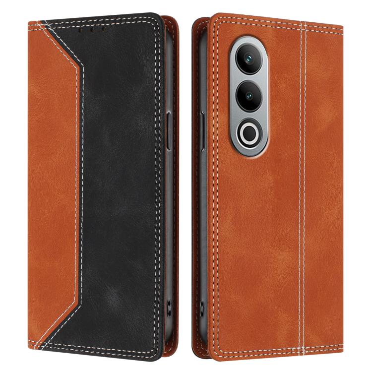 For OnePlus Nord CE4 Skin Feel Two-tone RFID Blocking Vegan Leather Phone Case
