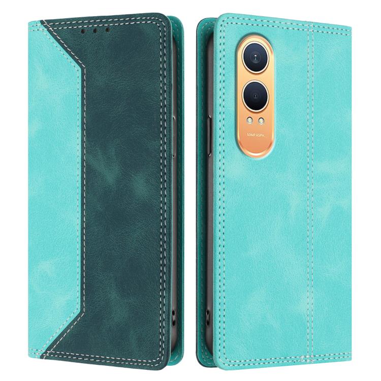 For OnePlus Nord CE4 Lite Skin Feel Two-tone RFID Blocking Vegan Leather Phone Case