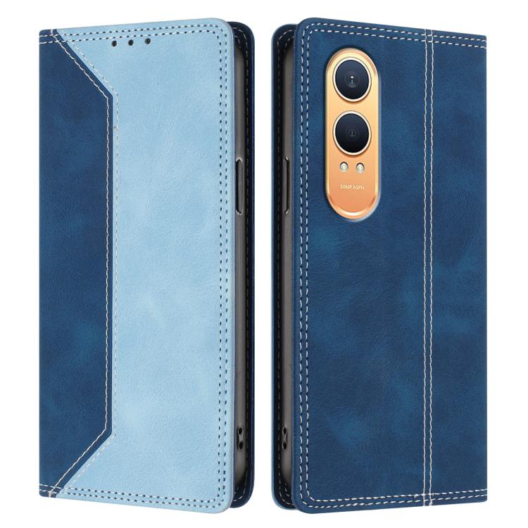 For OnePlus Nord CE4 Lite Skin Feel Two-tone RFID Blocking Vegan Leather Phone Case