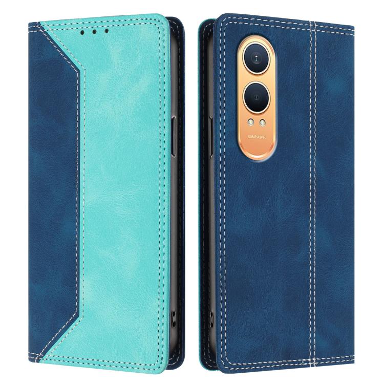 For OnePlus Nord CE4 Lite Skin Feel Two-tone RFID Blocking Vegan Leather Phone Case