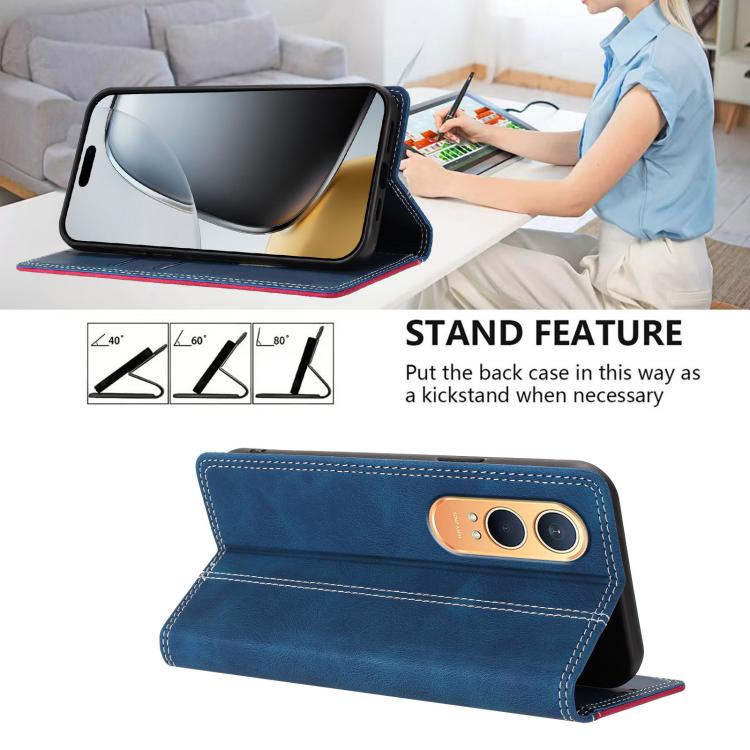 For OnePlus Nord CE4 Lite Skin Feel Two-tone RFID Blocking Vegan Leather Phone Case