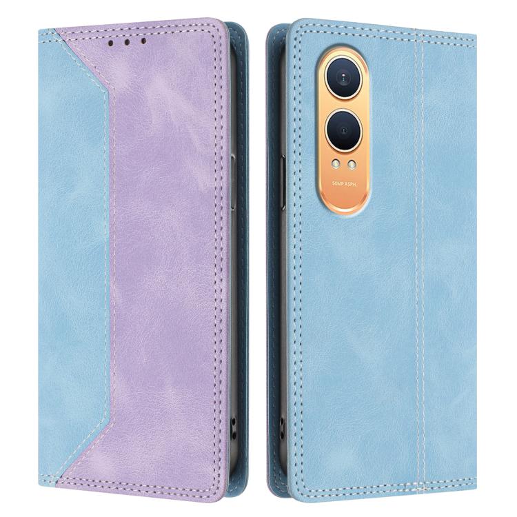 For OnePlus Nord CE4 Lite Skin Feel Two-tone RFID Blocking Vegan Leather Phone Case