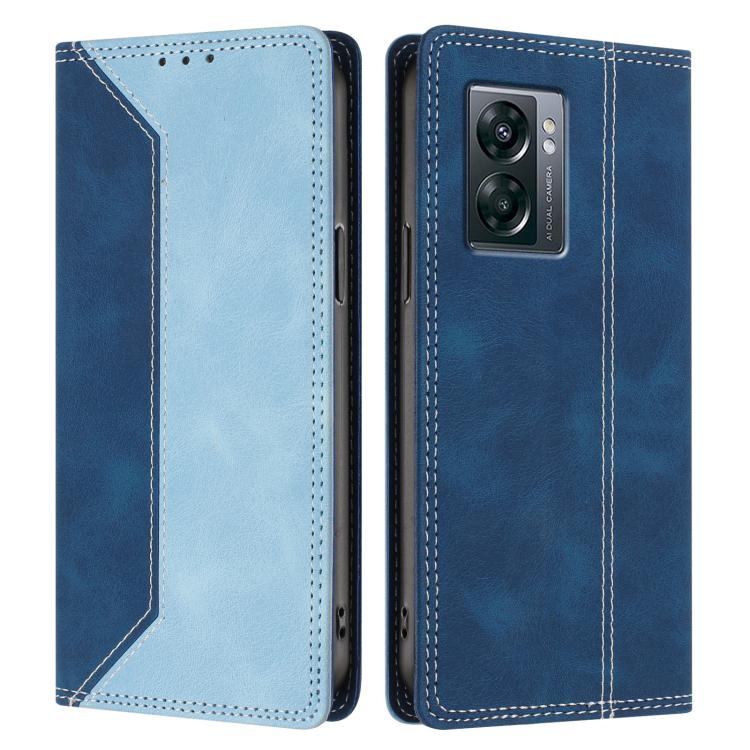 For OnePlus Nord N300 Skin Feel Two-tone RFID Blocking Vegan Leather Phone Case