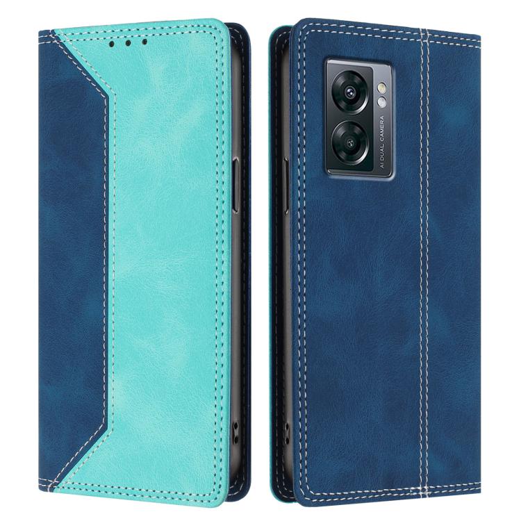 For OnePlus Nord N300 Skin Feel Two-tone RFID Blocking Vegan Leather Phone Case