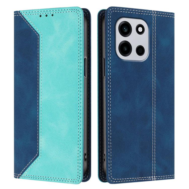 For OnePlus Nord 6 Skin Feel Two-tone RFID Blocking Vegan Leather Phone Case