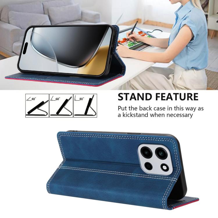 For OnePlus Nord 6 Skin Feel Two-tone RFID Blocking Vegan Leather Phone Case