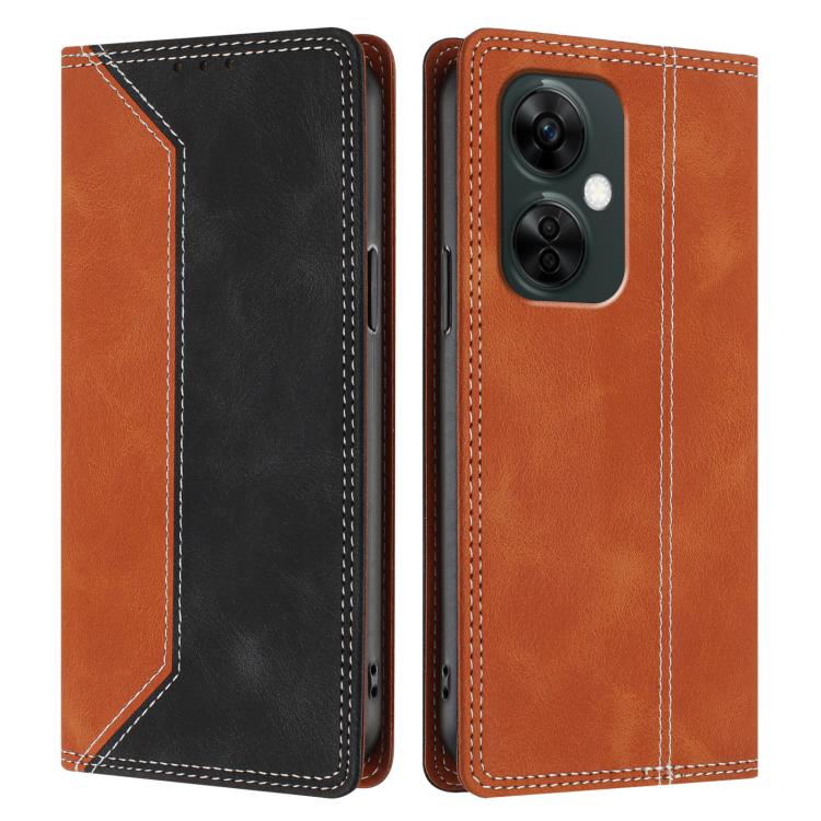 For OnePlus Nord CE 3 Lite / Nord N30 Skin Feel Two-tone RFID Blocking Vegan Leather Phone Case
