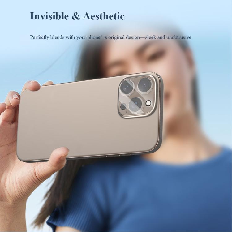 For iPhone 16 Pro / 16 Pro Max LeReach TF Series 3D Full Coverage Version HD Wear-Resistant Camera Lens Glass Film