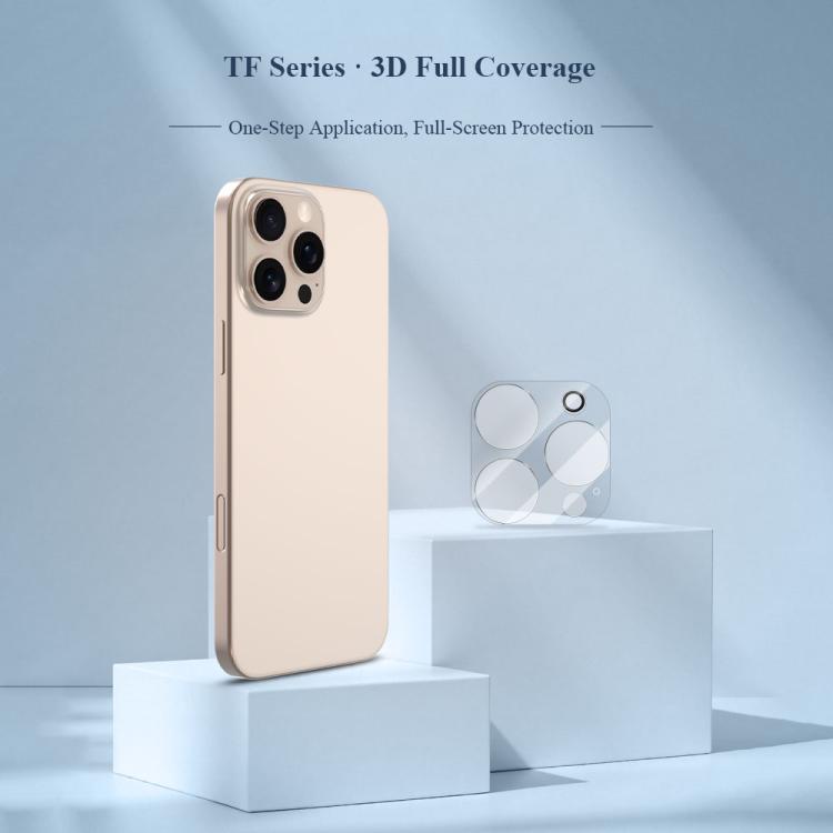 For iPhone 16 Pro / 16 Pro Max LeReach TF Series 3D Full Coverage Version HD Wear-Resistant Camera Lens Glass Film