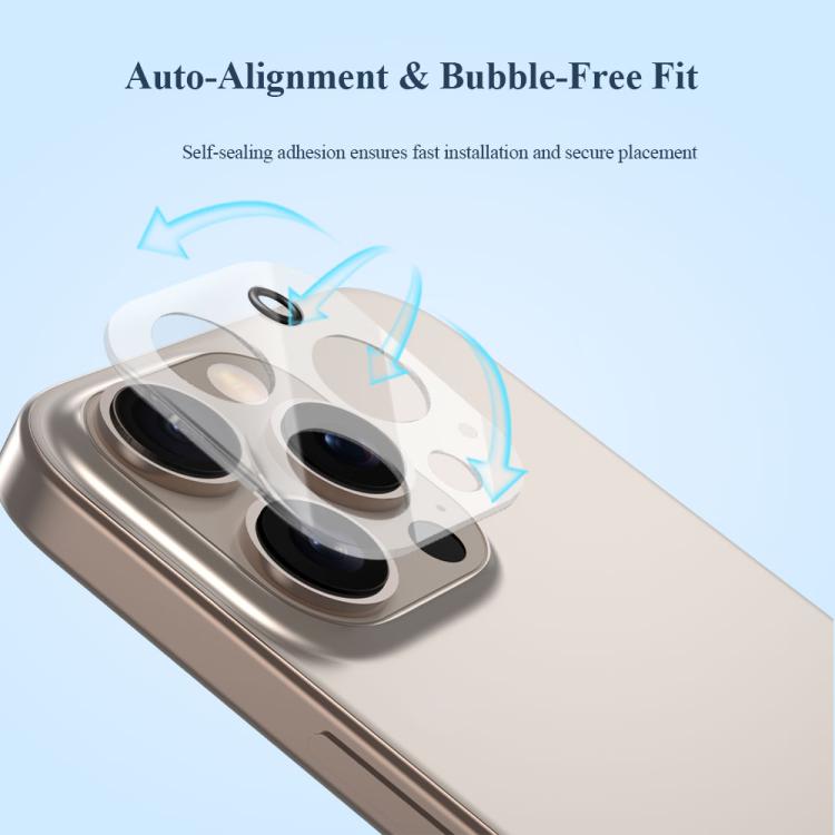 For iPhone 16 Pro / 16 Pro Max LeReach TF Series 3D Full Coverage Version HD Wear-Resistant Camera Lens Glass Film