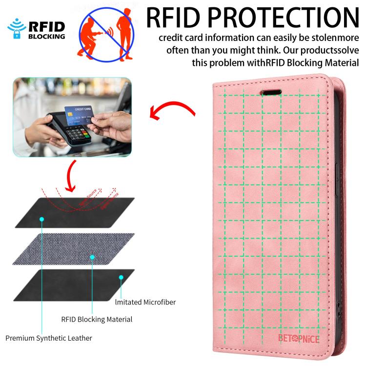 For Redmi 15a 5G BETOPNICE Suction RFID Anti-theft Leather Phone Case