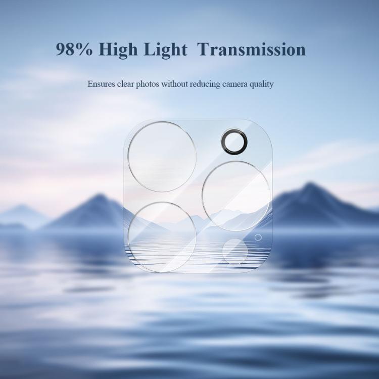 For iPhone 16 Pro / 16 Pro Max 2pcs/Set LeReach TF Series 3D Full Coverage Version HD Wear-Resistant Camera Lens Glass Film