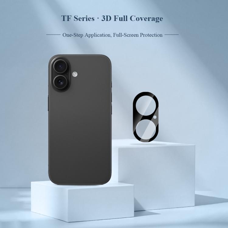 For iPhone 16 / 16 Plus 2pcs/Set LeReach TF Series 3D Full Coverage Version HD Wear-Resistant Camera Lens Glass Film