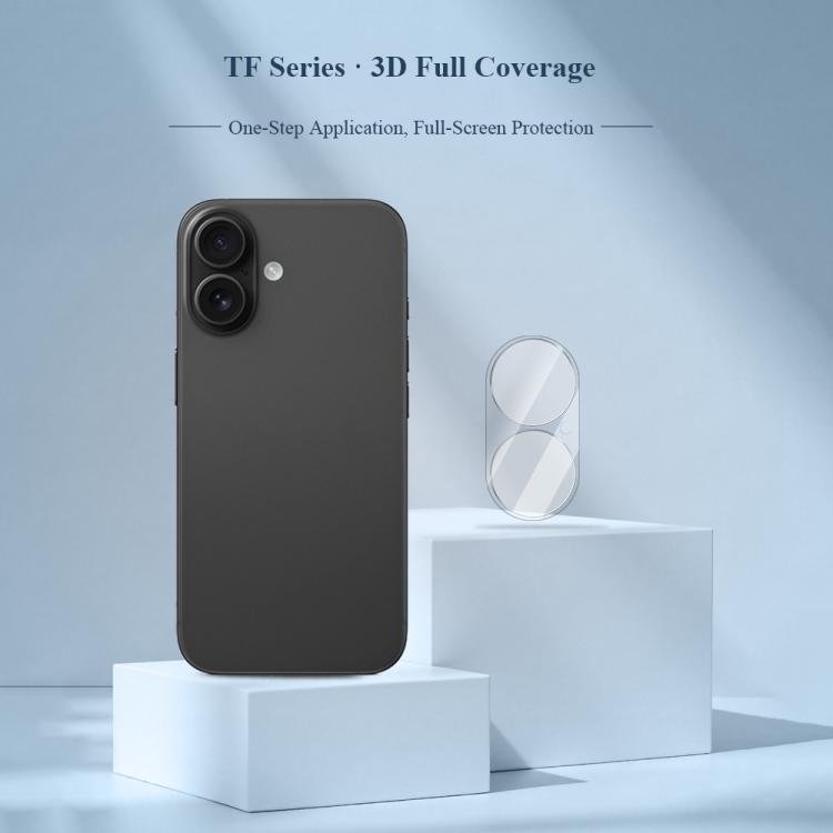 For iPhone 16 / 16 Plus 2pcs/Set LeReach TF Series 3D Full Coverage Version HD Wear-Resistant Camera Lens Glass Film