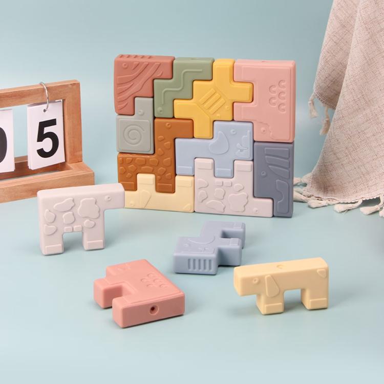 10pcs / Set Children Early Educational Soft Building Block Relief-carved Stacking Game