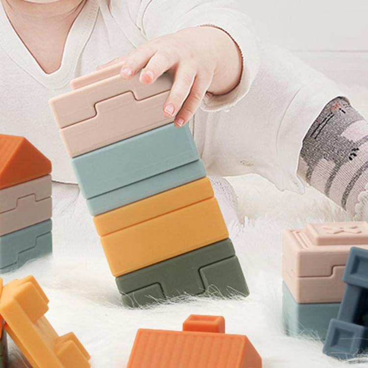 10pcs / Set Children Early Educational Soft Building Block Relief-carved Stacking Game