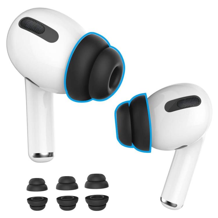 For AirPods Pro 1 / 2 XDcase 3 Pairs Noise Reduction Silicone Ear Tips Kit, S/M/L Size, Cleaning Brush Color Random