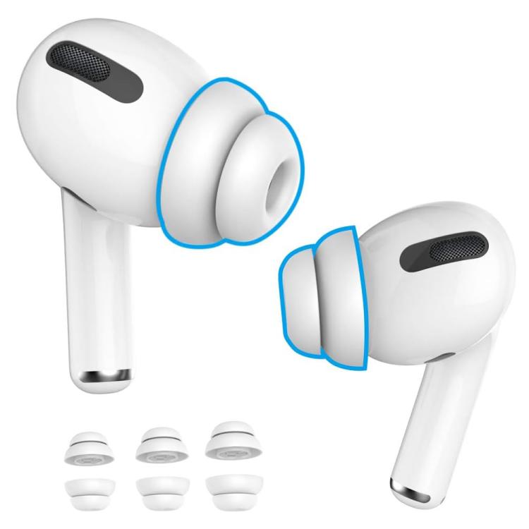 For AirPods Pro 1 / 2 XDcase 3 Pairs Noise Reduction Silicone Ear Tips Kit, S/M/L Size, Cleaning Brush Color Random