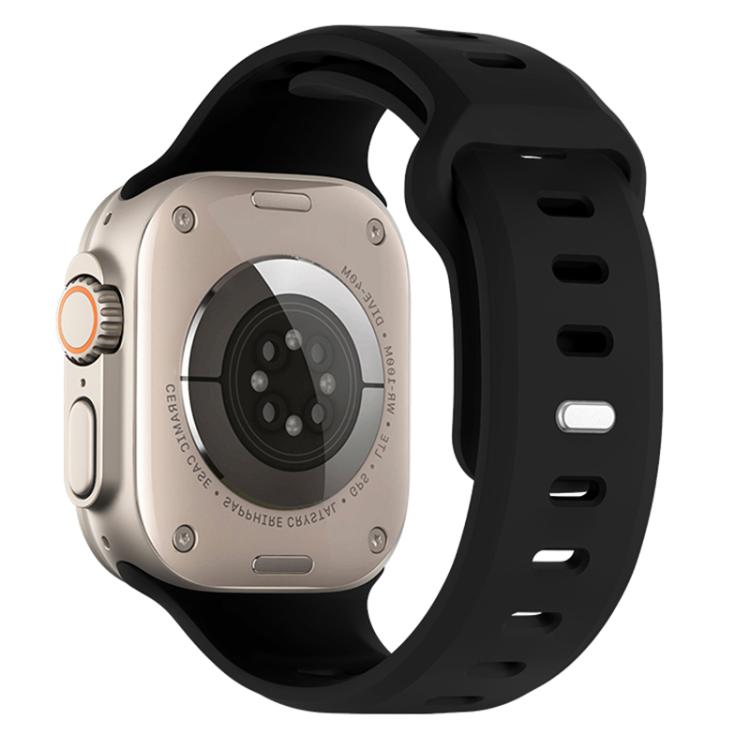 For Apple Watch 46mm / 49mm / 45mm / 44mm Reverse Buckle Solid Color Silicone Sports Watch Band