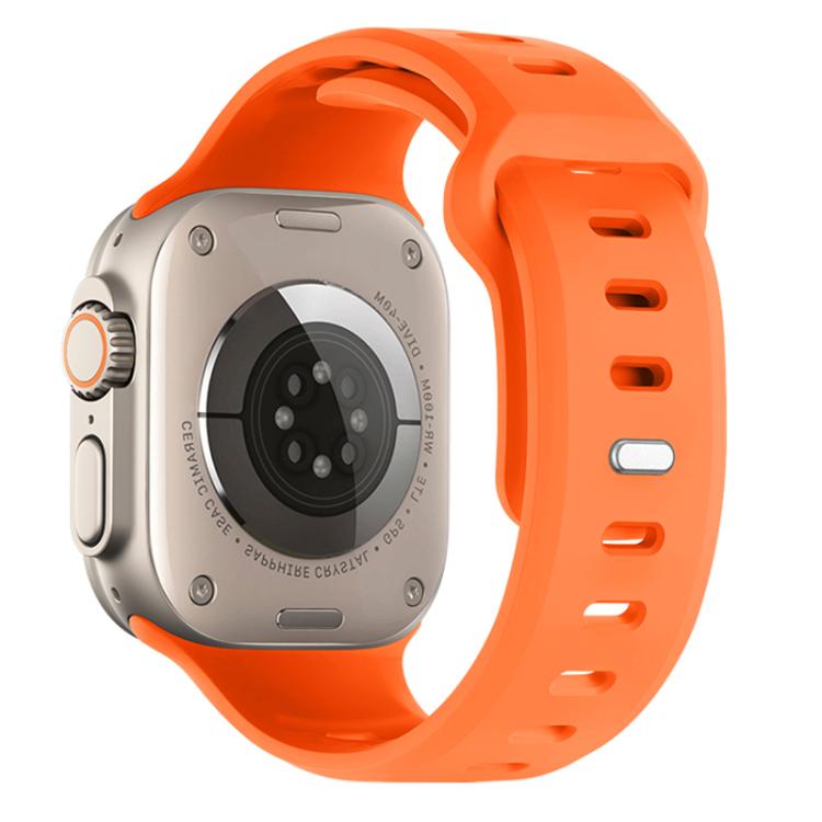 For Apple Watch 46mm / 49mm / 45mm / 44mm Reverse Buckle Solid Color Silicone Sports Watch Band