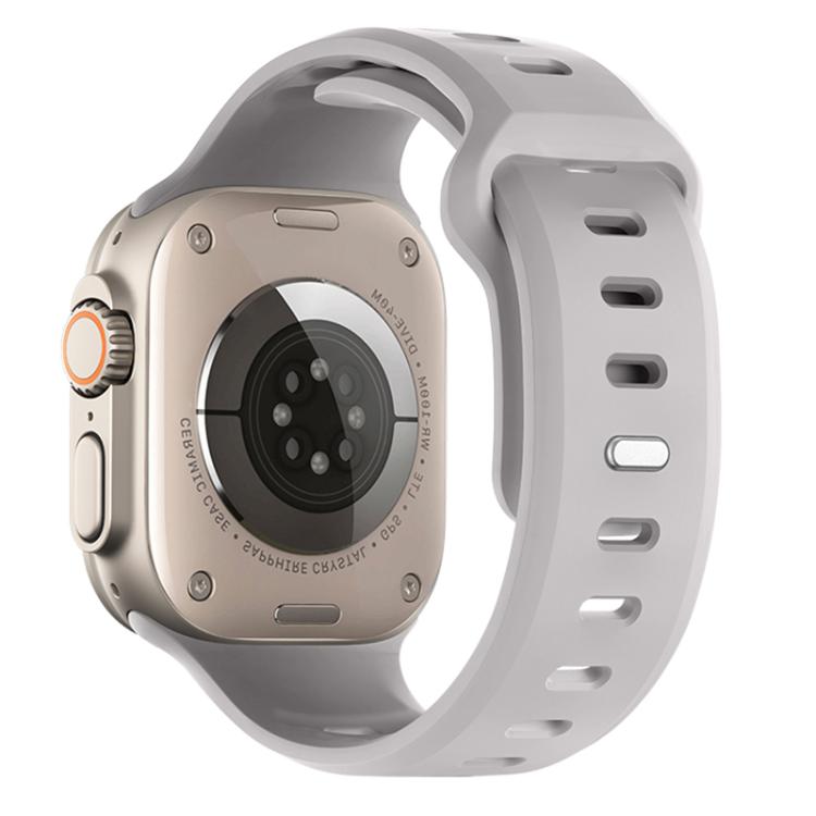 For Apple Watch 46mm / 49mm / 45mm / 44mm Reverse Buckle Solid Color Silicone Sports Watch Band