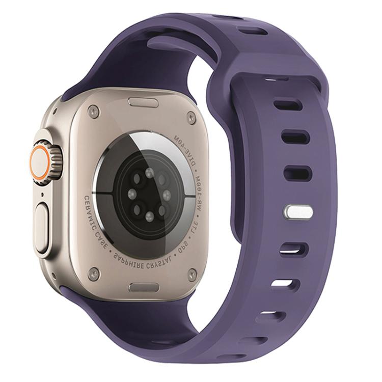 For Apple Watch 42mm / 41mm / 40mm / 38mm Reverse Buckle Solid Color Silicone Sports Watch Band