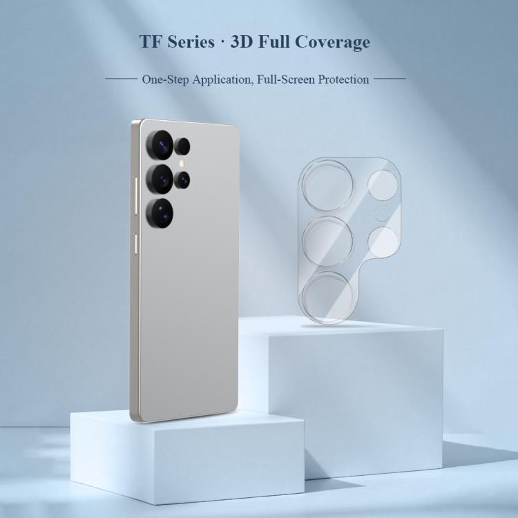 For Galaxy S25 Ultra 5G 2pcs/Set LeReach TF Series 3D Full Coverage Version HD Wear-Resistant Camera Lens Glass Film