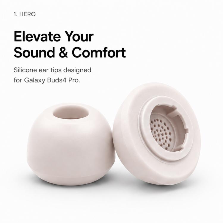 For Galaxy Buds3 Pro / Buds4 Pro XDcase 3 Pairs Silicone Ear Tips S/M/L Size with Storage & Cleaning Kit, Cleaning Brush Color Random - Dusty Pink