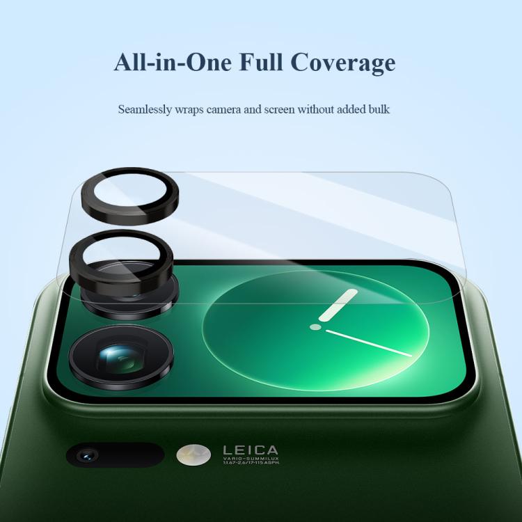 For Xiaomi 17 Pro Max 2pcs/Set LeReach TF Series UniGuard Version HD Wear-Resistant Camera Lens Glass Film - Clear