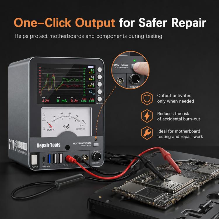 TBK 217A 30V / 5A 3-Channel Storage Curved DC Regulated Power Supply with Hyperbola Display, Plug:AU Plug