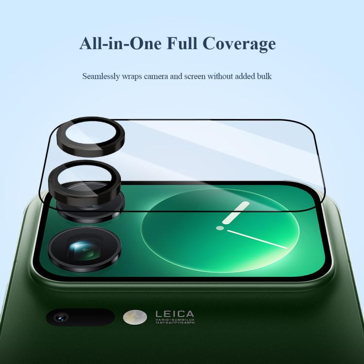 For Xiaomi 17 Pro Max LeReach TF Series UniGuard Version HD Wear-Resistant  Camera Lens Glass Film - Clear with Black Frame