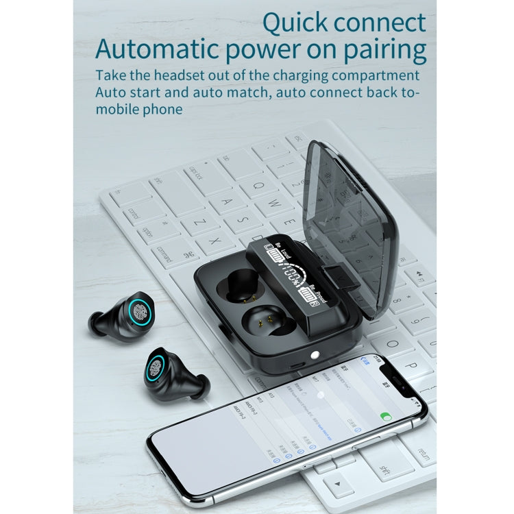 M17 Bluetooth 5.1 LED Display Screen Touch Waterproof Wireless Bluetooth Earphone with Charging Box