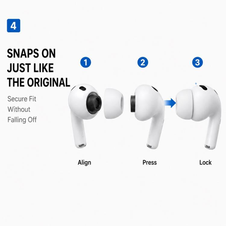 For AirPods Pro 3 XDcase 5 Pairs Replacement Silicone Ear Tips Kit, L/M/S/XS/XXS Size