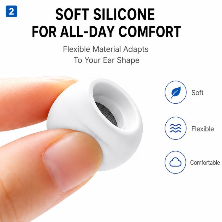 For AirPods Pro 3 XDcase 5 Pairs Replacement Silicone Ear Tips Kit, L/M/S/XS/XXS Size