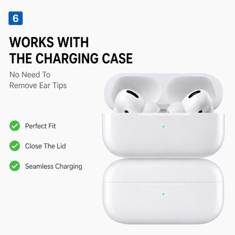 For AirPods Pro 3 XDcase 5 Pairs Replacement Silicone Ear Tips Kit, L/M/S/XS/XXS Size
