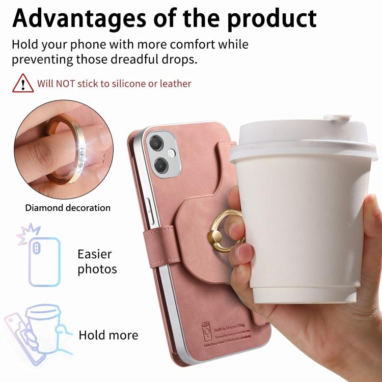 For Galaxy A05 Precision Hole Silver-Edged Ring RFID Blocking Zipper Wallet Magnetic Vegan Leather Phone Case