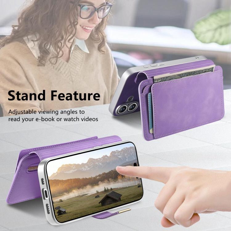 For Galaxy A05 Precision Hole Silver-Edged Ring RFID Blocking Zipper Wallet Magnetic Vegan Leather Phone Case