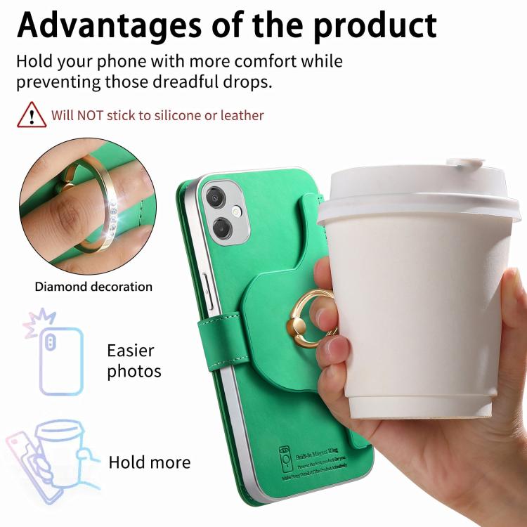 For Galaxy A05 Precision Hole Silver-Edged Ring RFID Blocking Zipper Wallet Magnetic Vegan Leather Phone Case