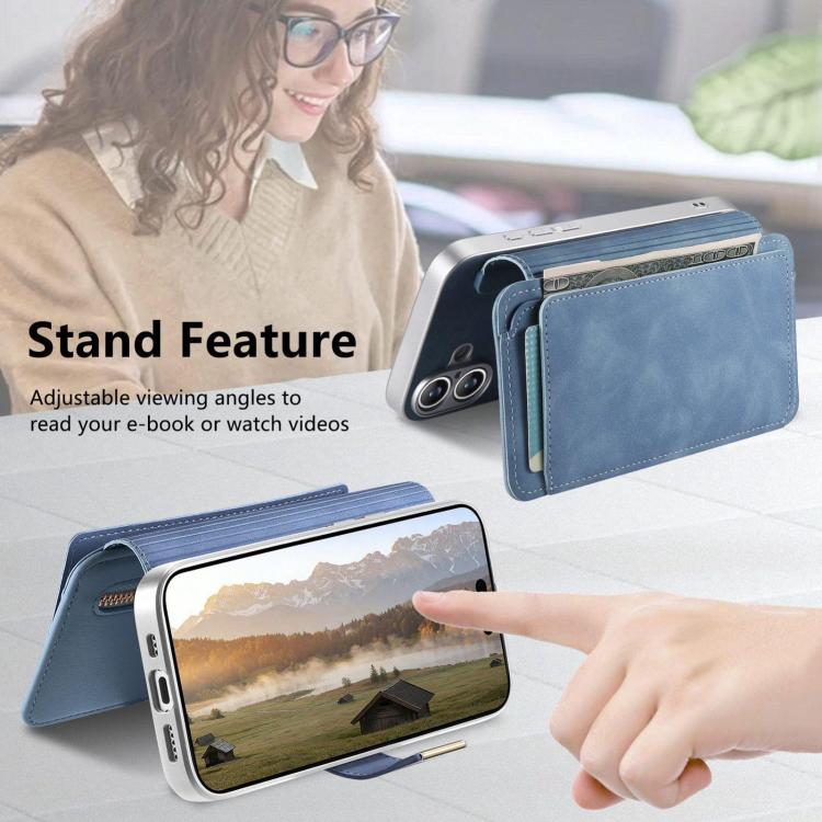 For Galaxy A37 5G Precision Hole Silver-Edged Ring RFID Blocking Zipper Wallet Magnetic Vegan Leather Phone Case