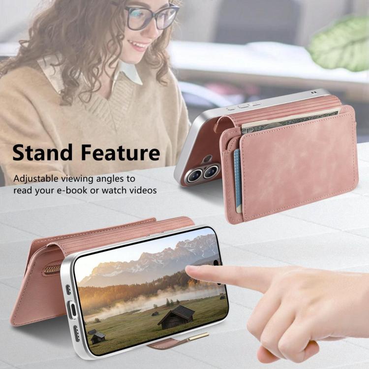 For Galaxy A57 5G Precision Hole Silver-Edged Ring RFID Blocking Zipper Wallet Magnetic Vegan Leather Phone Case
