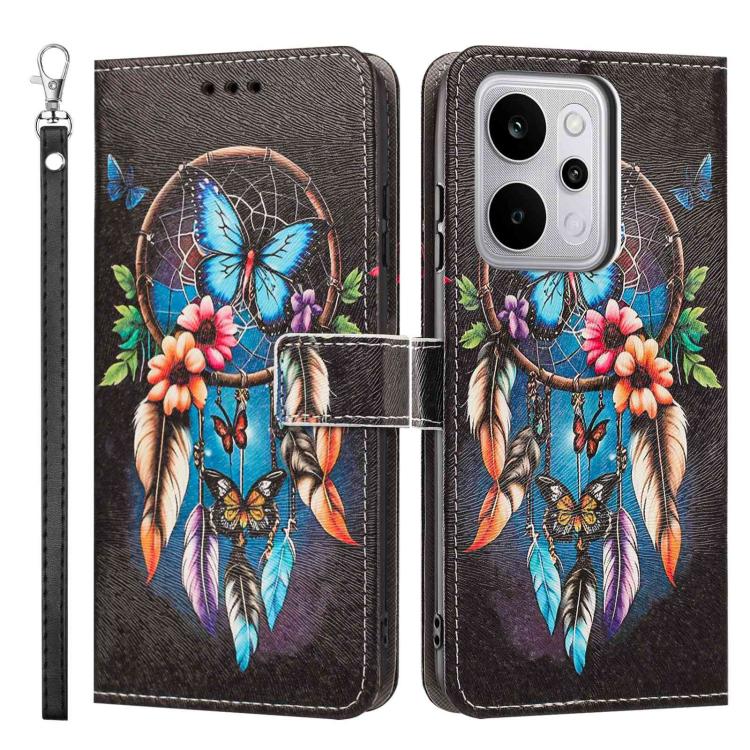 For Realme P4 Power 5G Painted Pattern Vegan Leather Phone Case with Strap