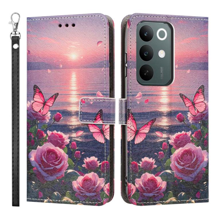 For Realme C85 4G Global/15X Painted Pattern Vegan Leather Phone Case with Strap