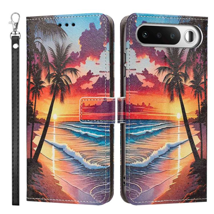 For Realme 16 5G Painted Pattern Vegan Leather Phone Case with Strap