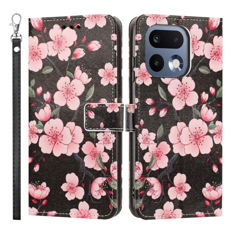 For Realme 16 Pro+ 5G Painted Pattern Vegan Leather Phone Case with Strap