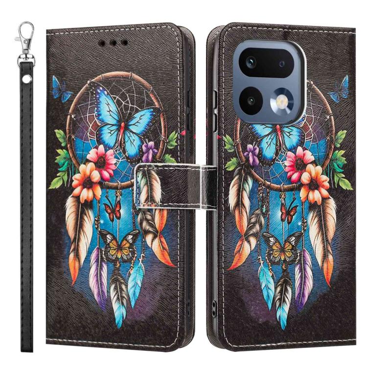 For Realme 16 Pro+ 5G Painted Pattern Vegan Leather Phone Case with Strap